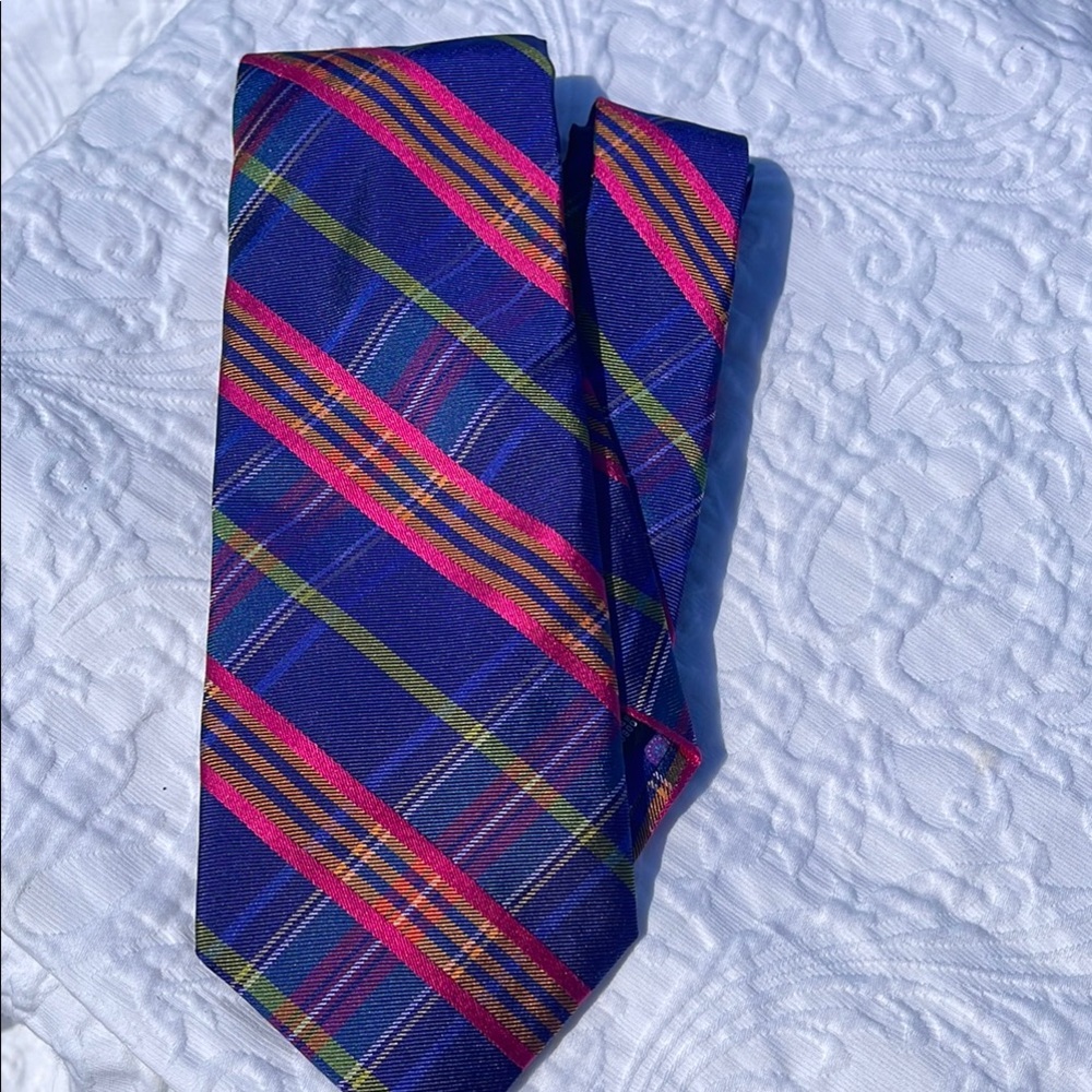 Ted Baker London Plaid Tie in Blue and Pink